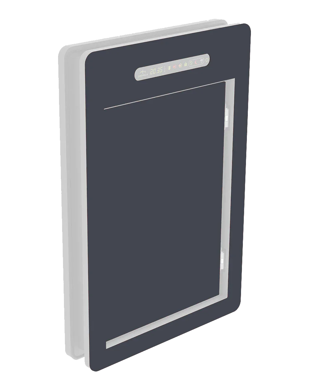 Smart pet door with digital display, energy-efficient and secure chip access for pets