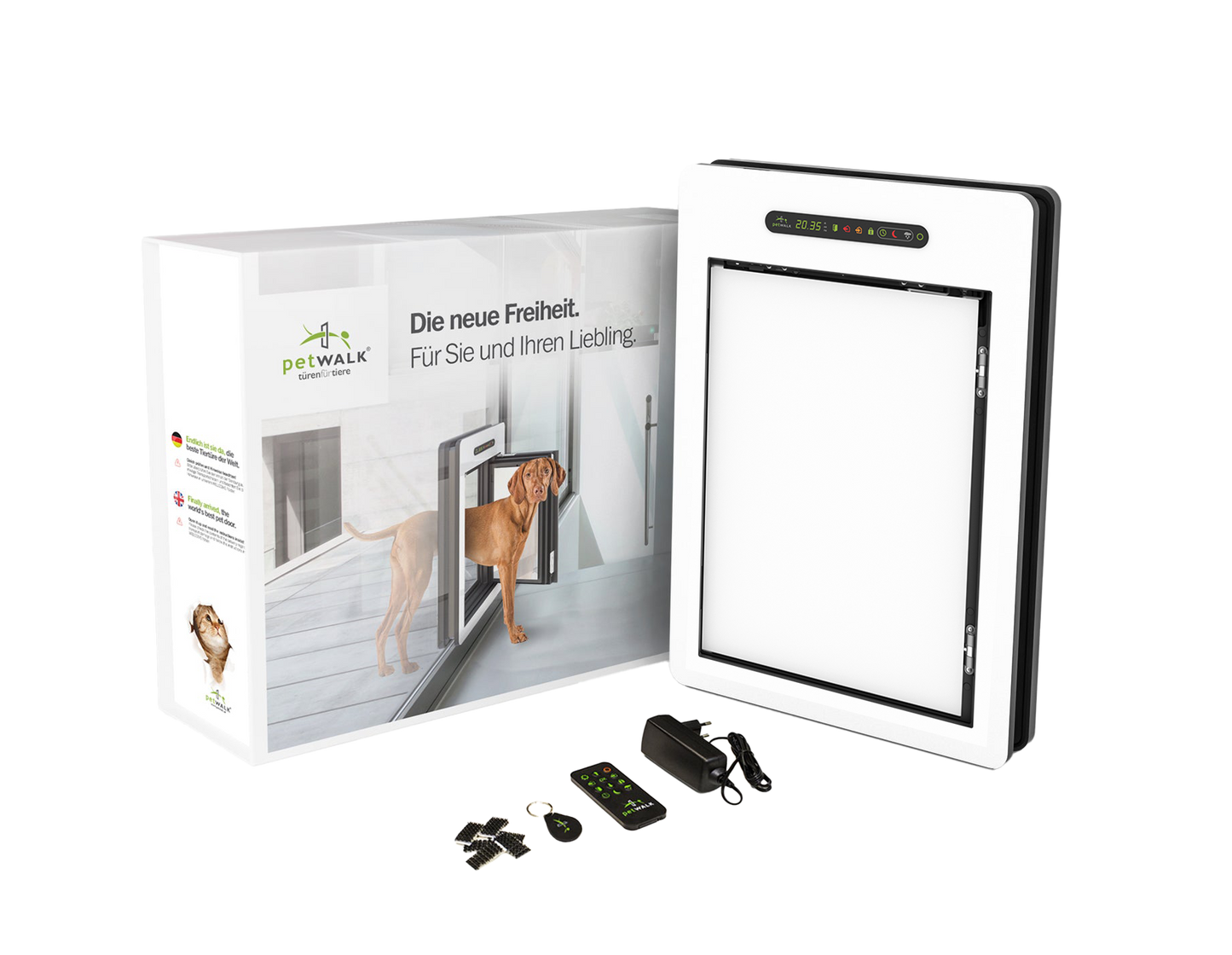 petWALK Türmodul large mit Verpackung, Chip, Fernbedienung und Zubehör